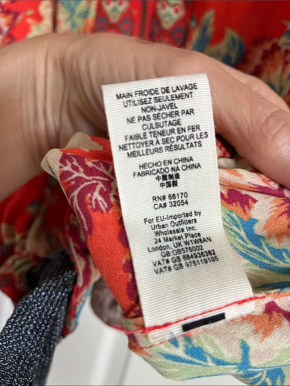 Free People Wildflower Zip Front Kimono Jacket Floral Boho Red Orange Festival